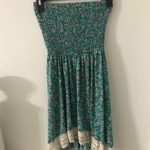 Floral Mini Strapless Dress